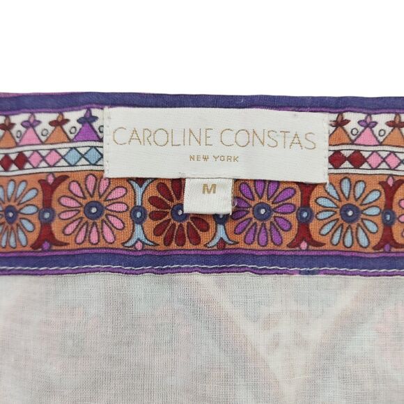 Caroline Constas Maxi Dress Womens Medium Purple Blue Floral Boho Cottagecore - Picture 9 of 13